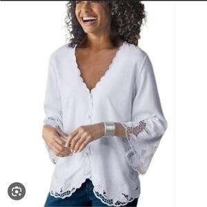Soft Surroundings Half Moon Bay Blouse S
